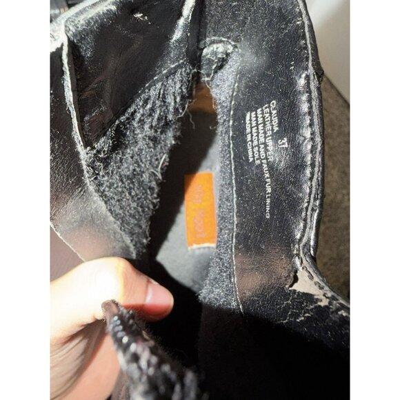 Miz Mooz Claudia Ankle Black Leather Boots Size 37 - Picture 7 of 7